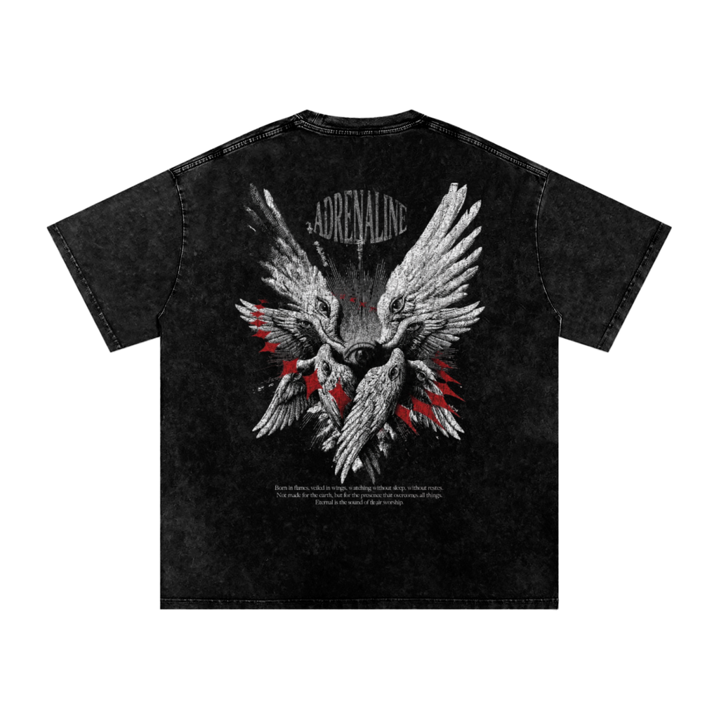 Adrenaline Angel Snow Washed  Cotton T-Shirt