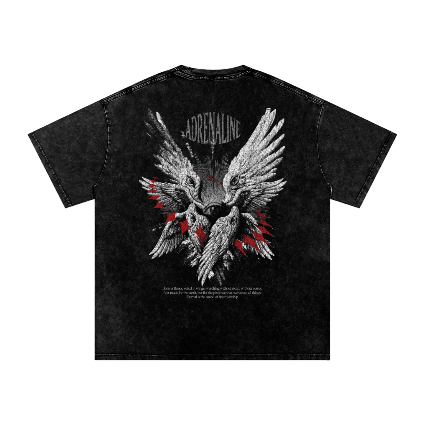 Adrenaline Angel Snow Washed  Cotton T-Shirt