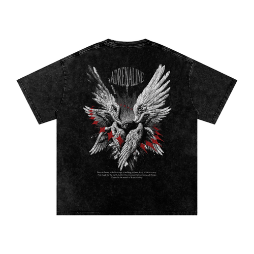 Adrenaline Angel Snow Washed  Cotton T-Shirt