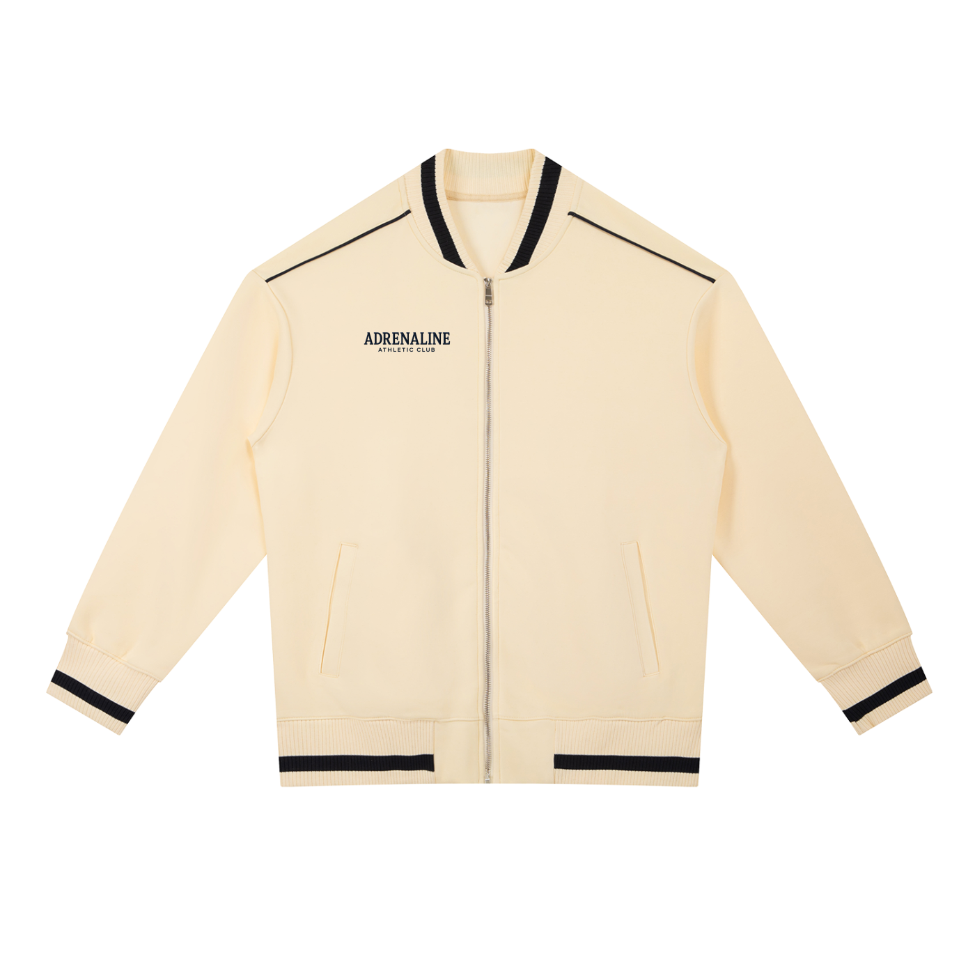 Contrast Piping Zip Bomber Jacket