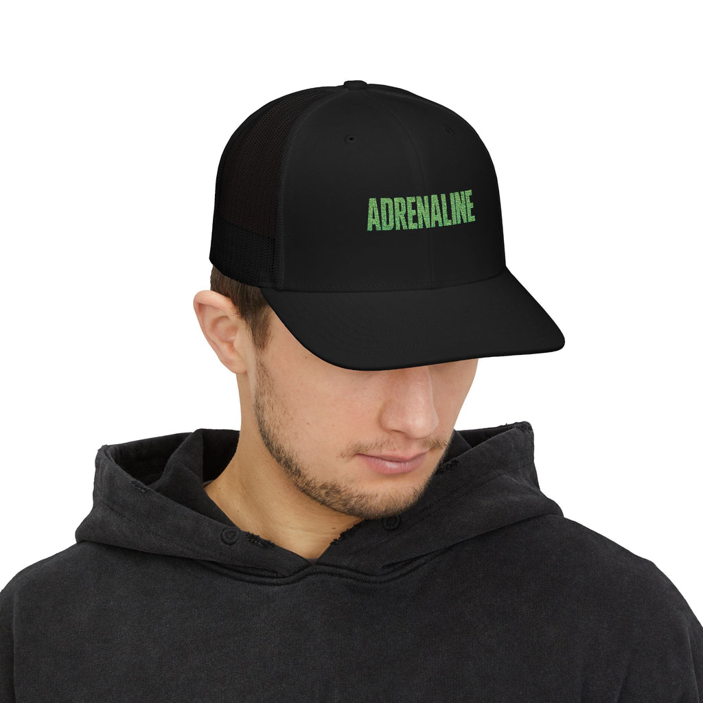 Adrenaline Snapback Trucker Cap – Neon Green Embroidered Mesh Hat