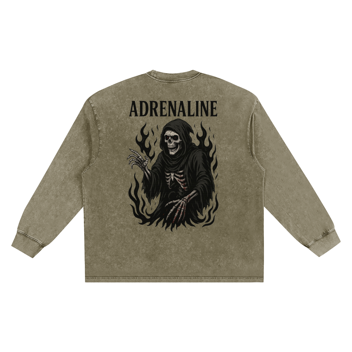 Snow Washed Oversize Long Sleeve T-shirt