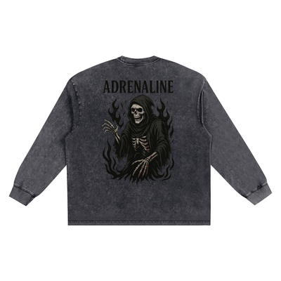 Snow Washed Oversize Long Sleeve T-shirt