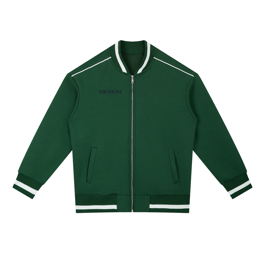 Contrast Piping Zip Bomber Jacket