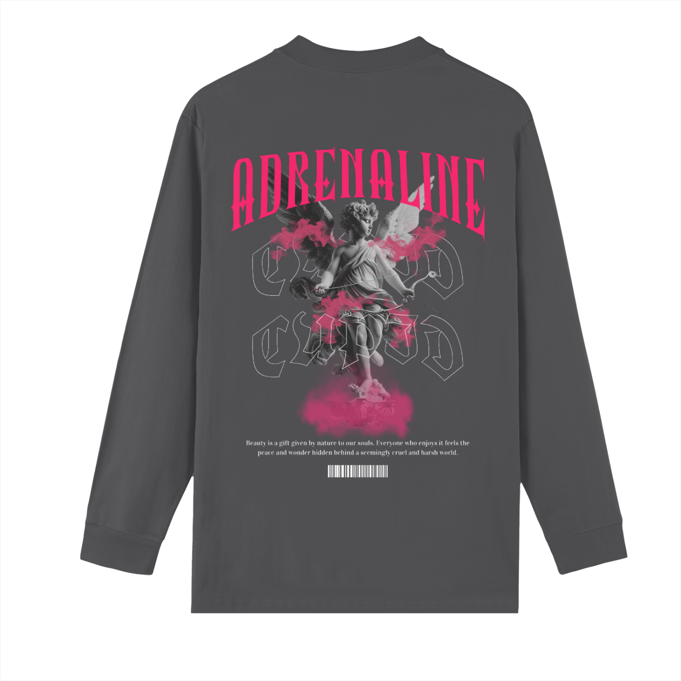 Unisex Crew Neck 270g Heavyweight 100% Cotton Drop Shoulder Long Sleeve Shirt