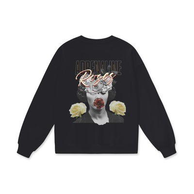 Heavyweight Drop Shoulder Oversized Sweatshirt Roses