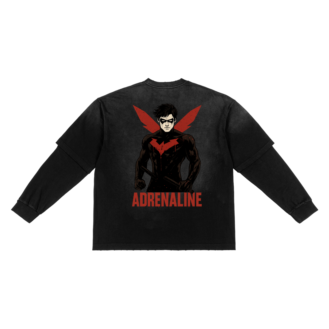 Sunfade Hand-Frayed Faux Two-Piece T-Shirt