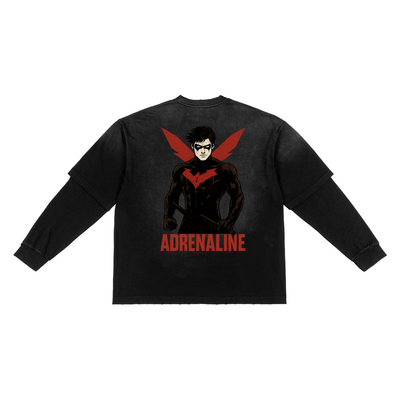 Sunfade Hand-Frayed Faux Two-Piece T-Shirt