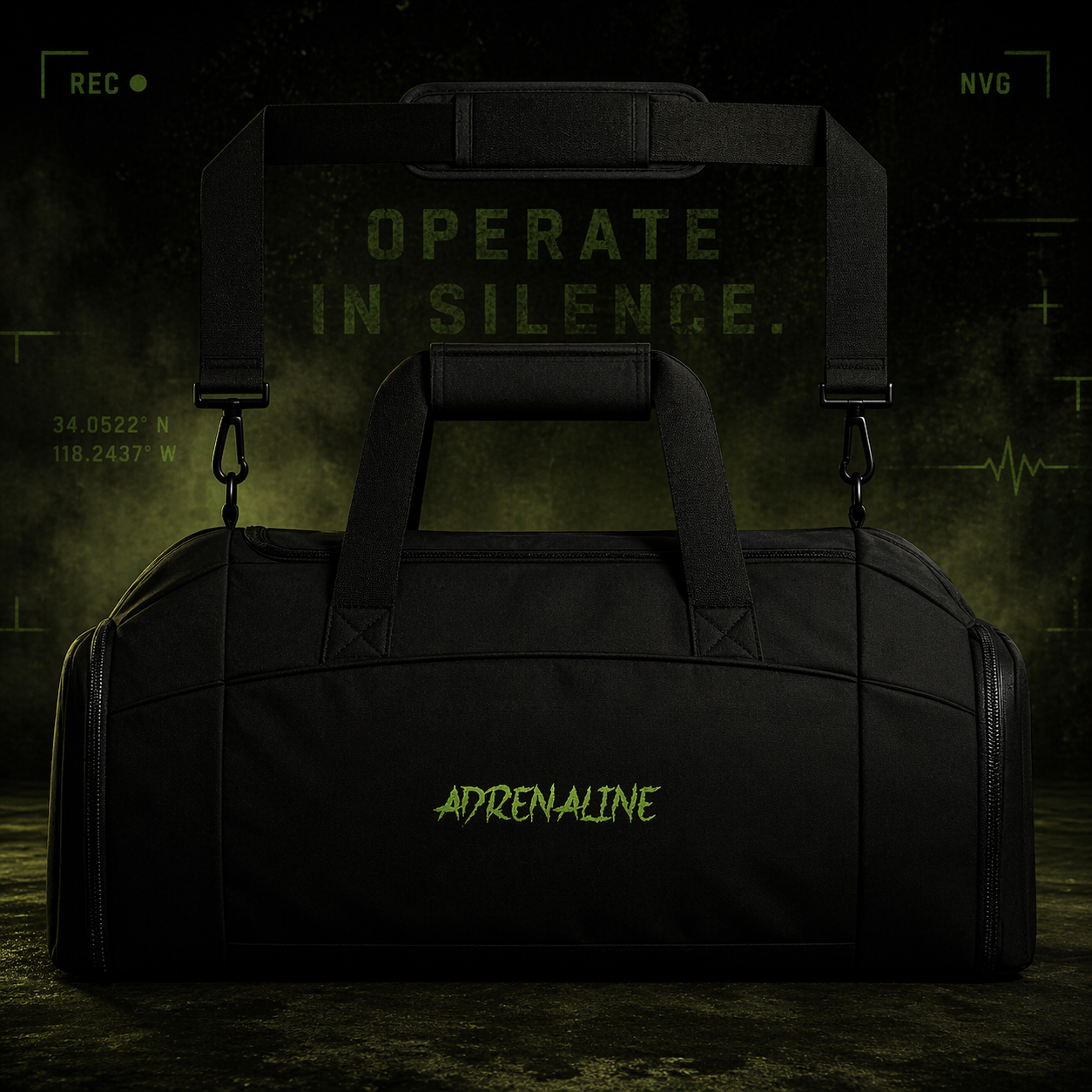 Adrenaline Gym Bag – Compact Sports Duffle with Bold Logo