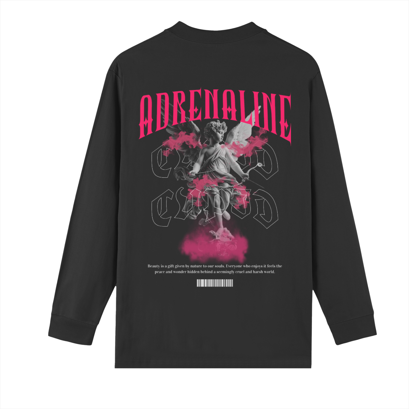 Unisex Crew Neck 270g Heavyweight 100% Cotton Drop Shoulder Long Sleeve Shirt