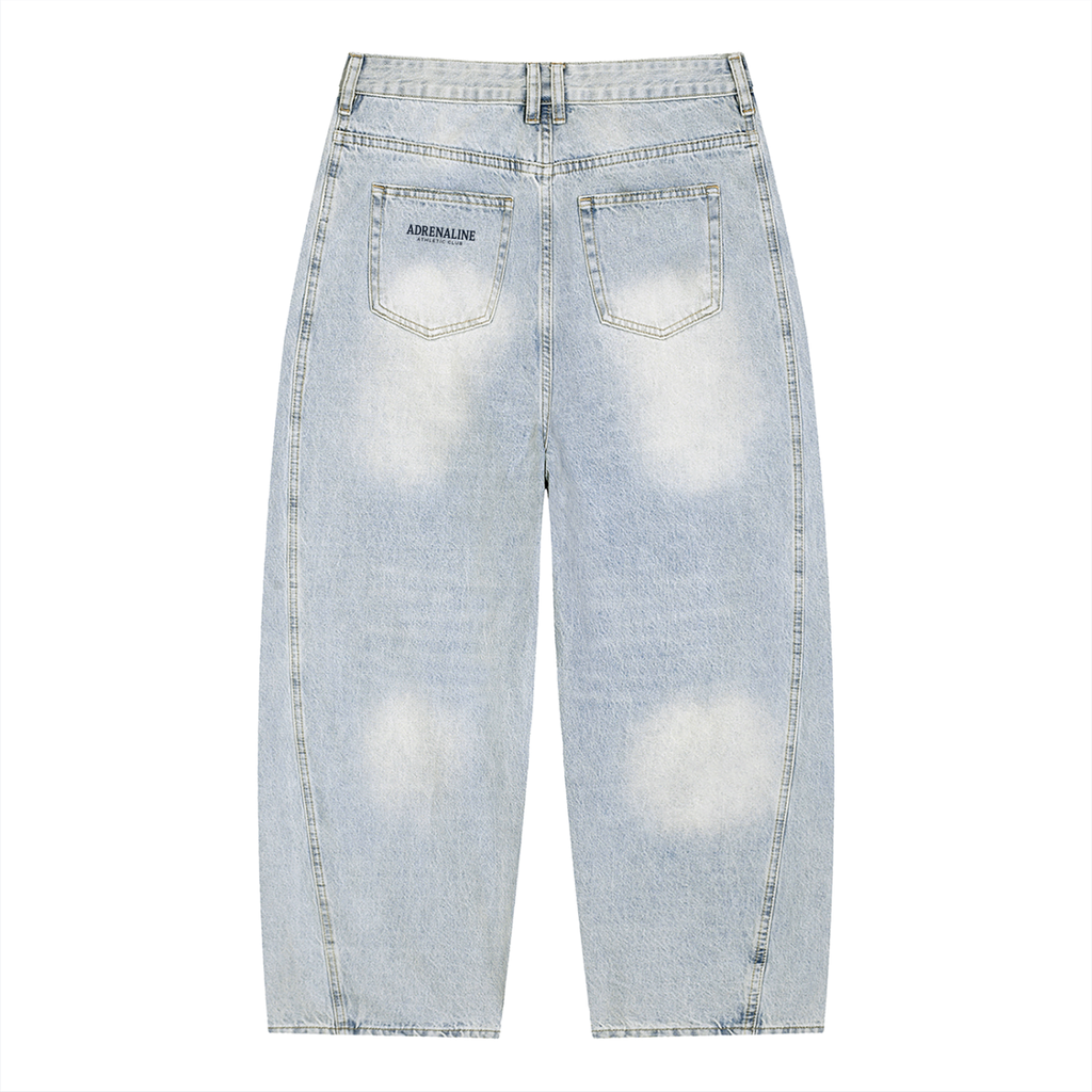 Men's Vintage Wash Sunfade Barrel Leg Jeans