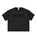 Boxy Half-Sleeve Raw-Edge T-Shirt