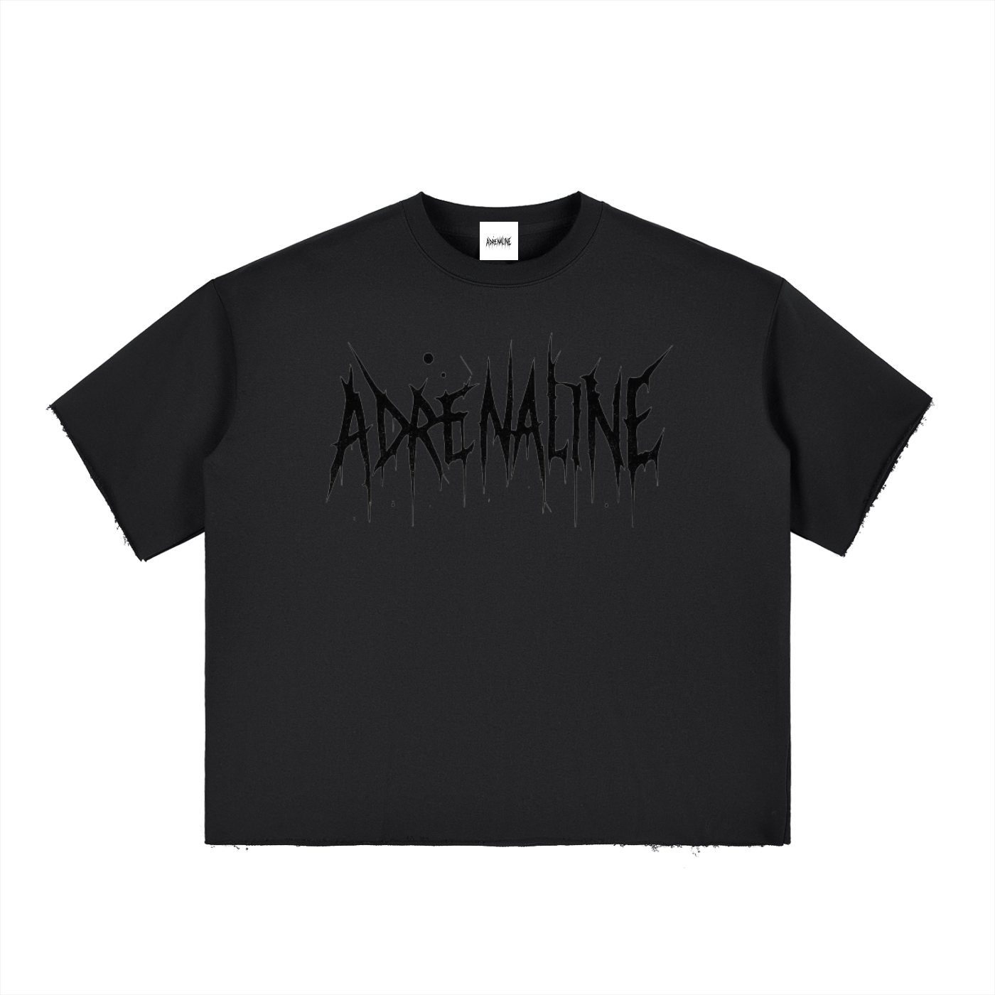 Boxy Half-Sleeve Raw-Edge T-Shirt