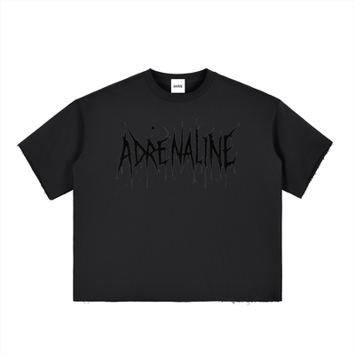 Boxy Half-Sleeve Raw-Edge T-Shirt