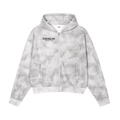 Dirty Washed Zip-Up Fleece Hoodie