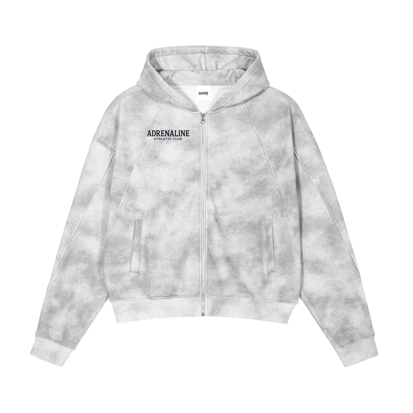 Dirty Washed Zip-Up Fleece Hoodie