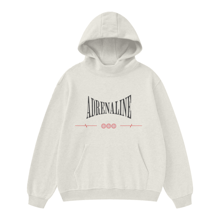 High Neck Insulated FOG Solid Color Fleece Hoodie - 385 GSM