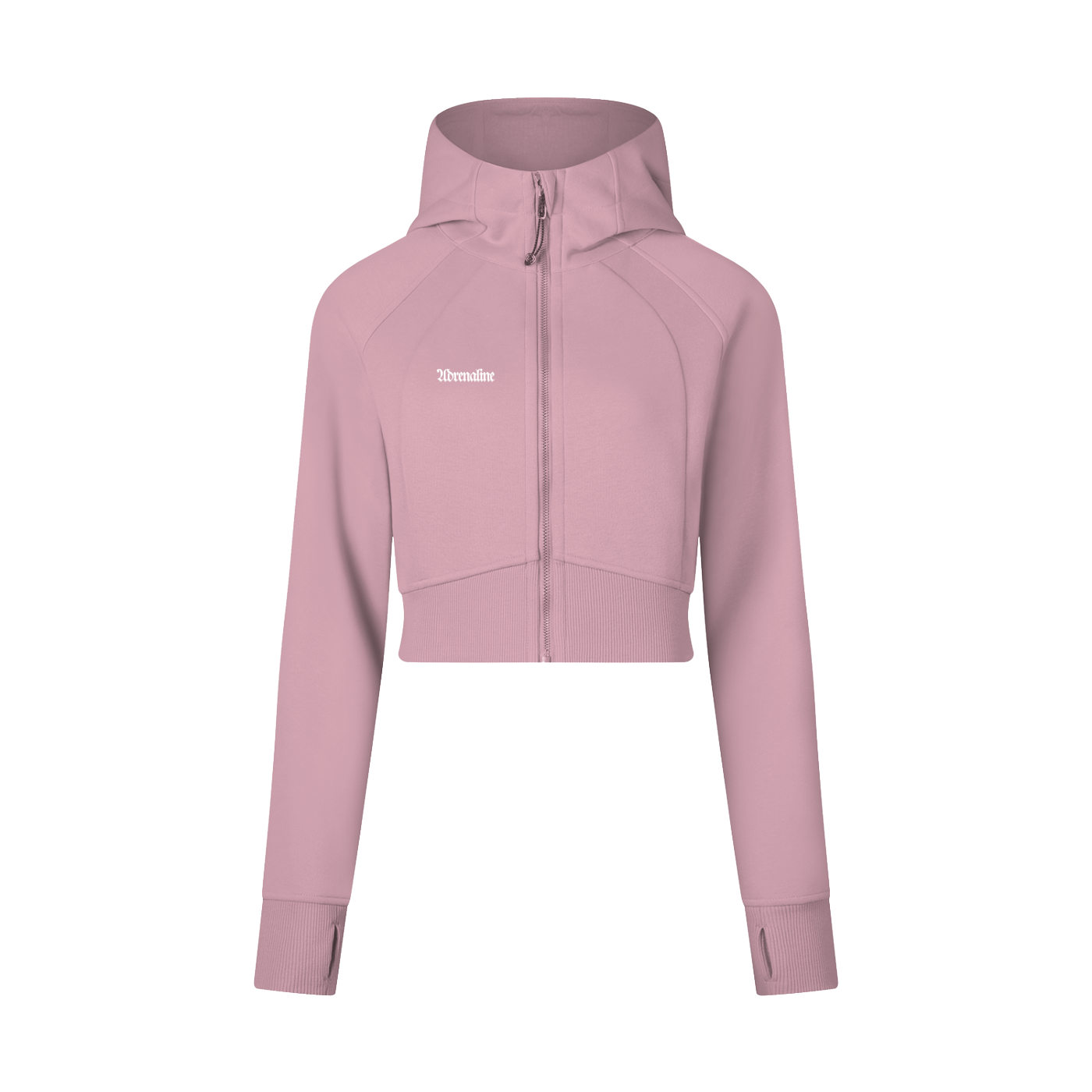 Cropped Zip-Through Hoodie