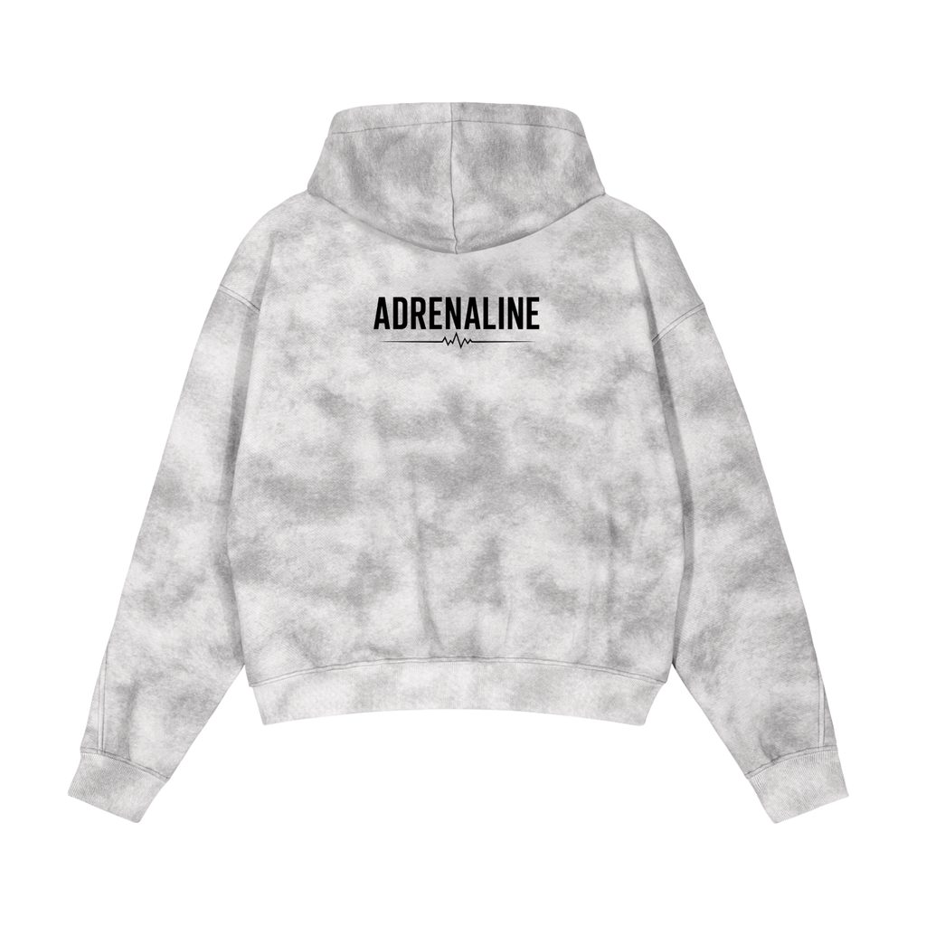 Dirty Washed Zip-Up Fleece Hoodie